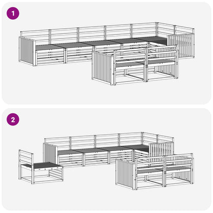 vidaXL Outdoor Sofa Set 8 pcs Natural Solid Acacia Wood