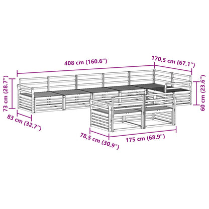 vidaXL Outdoor Sofa Set 8 pcs Natural Solid Acacia Wood