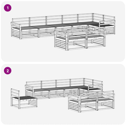 vidaXL Outdoor Sofa Set 8 pcs Natural Solid Acacia Wood