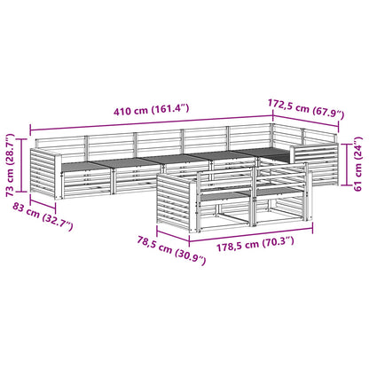 vidaXL Outdoor Sofa Set 8 pcs Natural Solid Acacia Wood