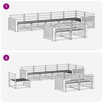 vidaXL Outdoor Sofa Set 8 pcs Natural Solid Acacia Wood