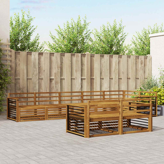 vidaXL Outdoor Sofa Set 8 pcs Natural Solid Acacia Wood