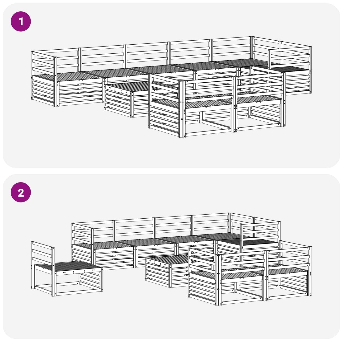 vidaXL Outdoor Sofa Set 9 pcs Natural Solid Acacia Wood