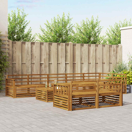 vidaXL Outdoor Sofa Set 9 pcs Natural Solid Acacia Wood