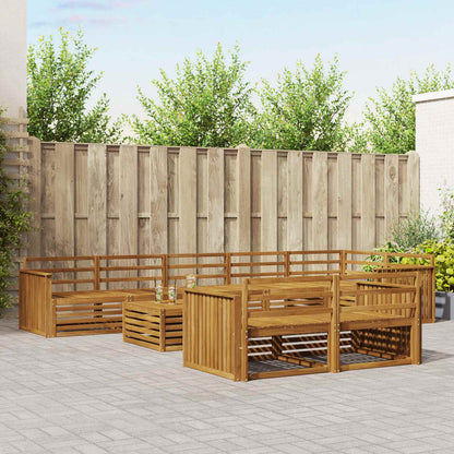 vidaXL Outdoor Sofa Set 9 pcs Natural Solid Acacia Wood
