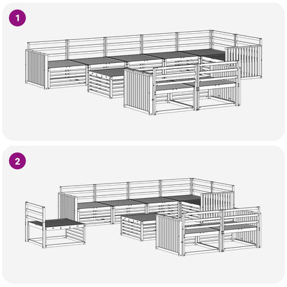 vidaXL Outdoor Sofa Set 9 pcs Natural Solid Acacia Wood