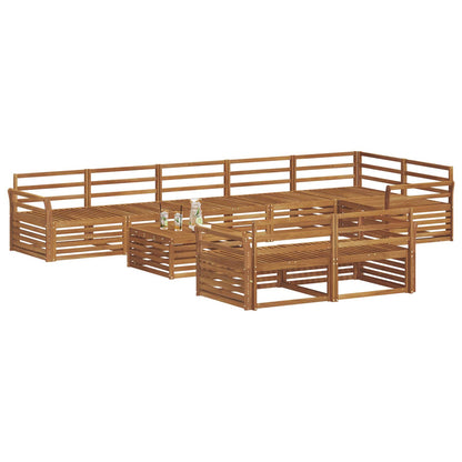 vidaXL Outdoor Sofa Set 9 pcs Natural Solid Acacia Wood