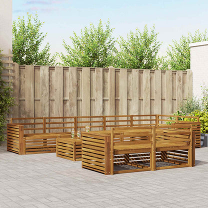 vidaXL Outdoor Sofa Set 9 pcs Natural Solid Acacia Wood