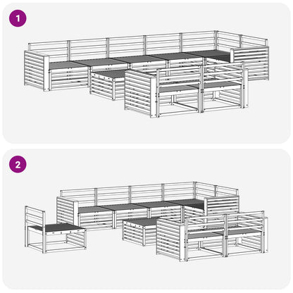 vidaXL Outdoor Sofa Set 9 pcs Natural Solid Acacia Wood