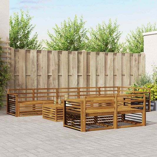 vidaXL Outdoor Sofa Set 9 pcs Natural Solid Acacia Wood