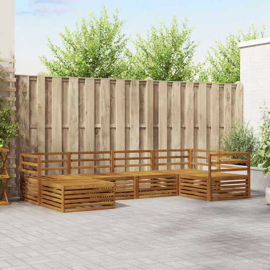 vidaXL Outdoor Sofa Set 6 pcs Natural Solid Acacia Wood