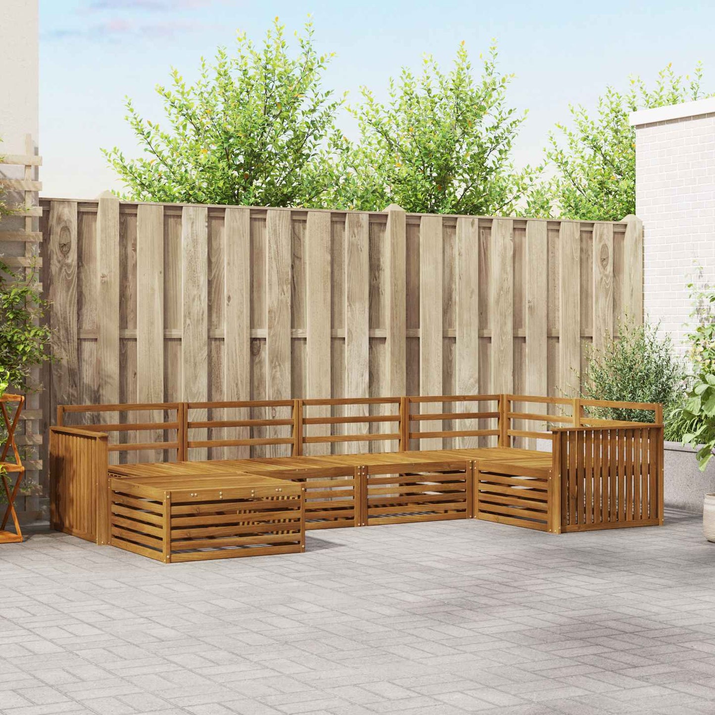 vidaXL Outdoor Sofa Set 6 pcs Natural Solid Acacia Wood