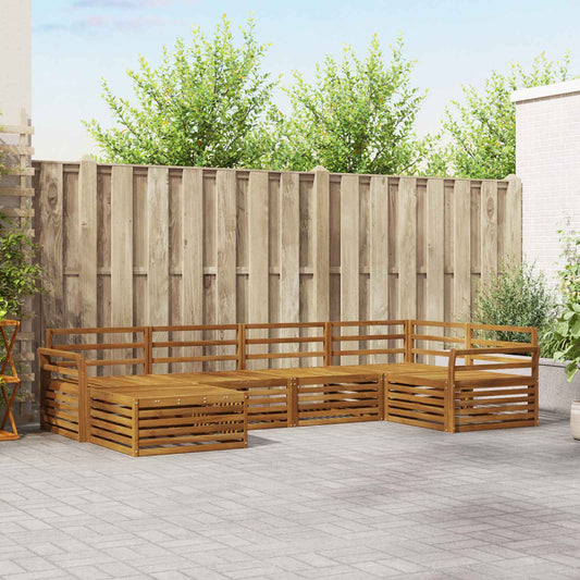 vidaXL Outdoor Sofa Set 6 pcs Natural Solid Acacia Wood