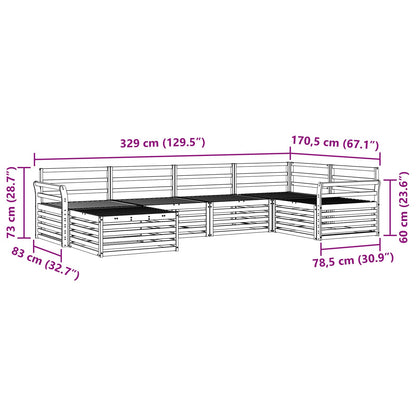 vidaXL Outdoor Sofa Set 6 pcs Natural Solid Acacia Wood