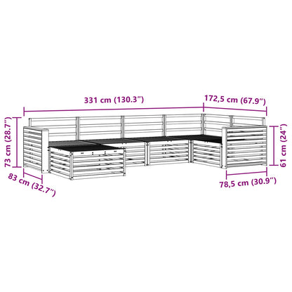 vidaXL Outdoor Sofa Set 6 pcs Natural
