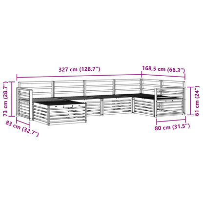 vidaXL Outdoor Sofa Set 6 pcs Natural