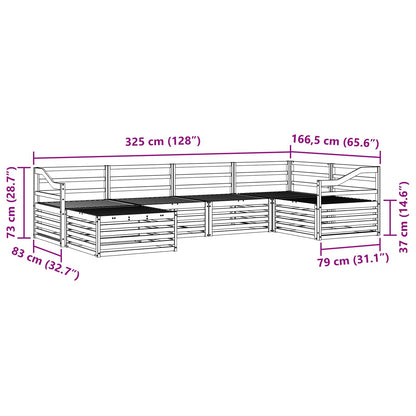 vidaXL Outdoor Sofa Set 6 pcs Natural