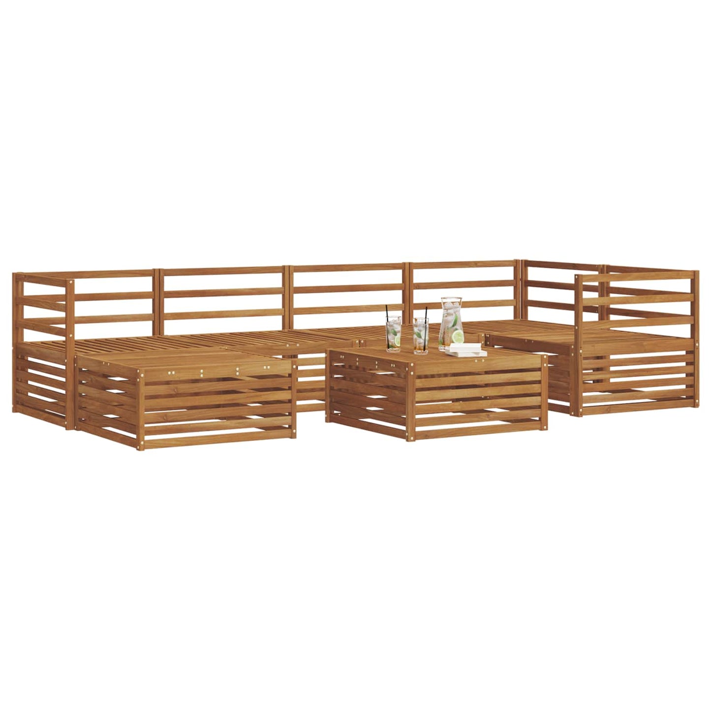 vidaXL Outdoor Sofa Set 7 pcs Natural