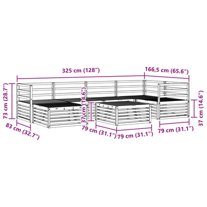 vidaXL Outdoor Sofa Set 7 pcs Natural