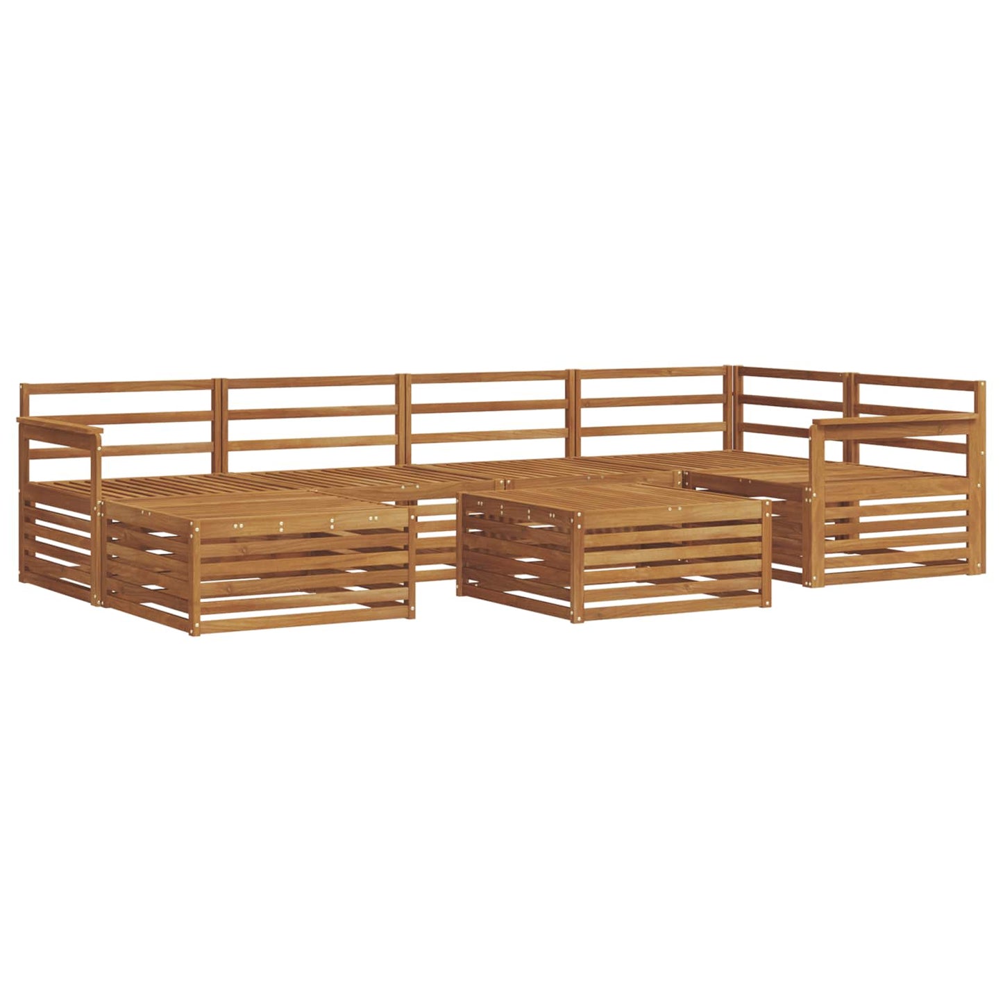 vidaXL Outdoor Sofa Set 7 pcs Natural Solid Acacia Wood