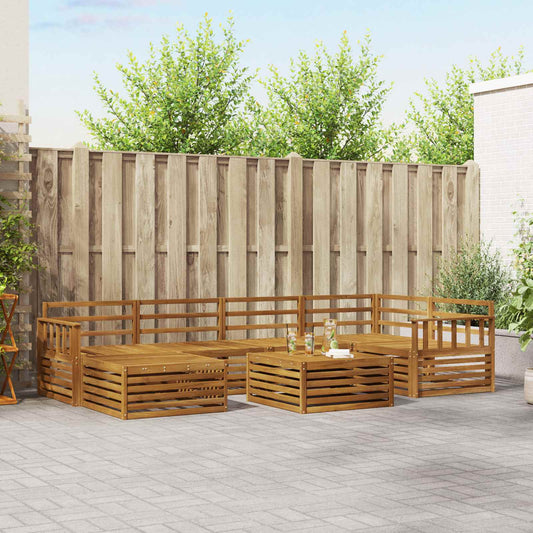 vidaXL Outdoor Sofa Set 7 pcs Natural Solid Acacia Wood