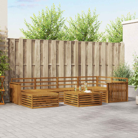 vidaXL Outdoor Sofa Set 7 pcs Natural Solid Acacia Wood