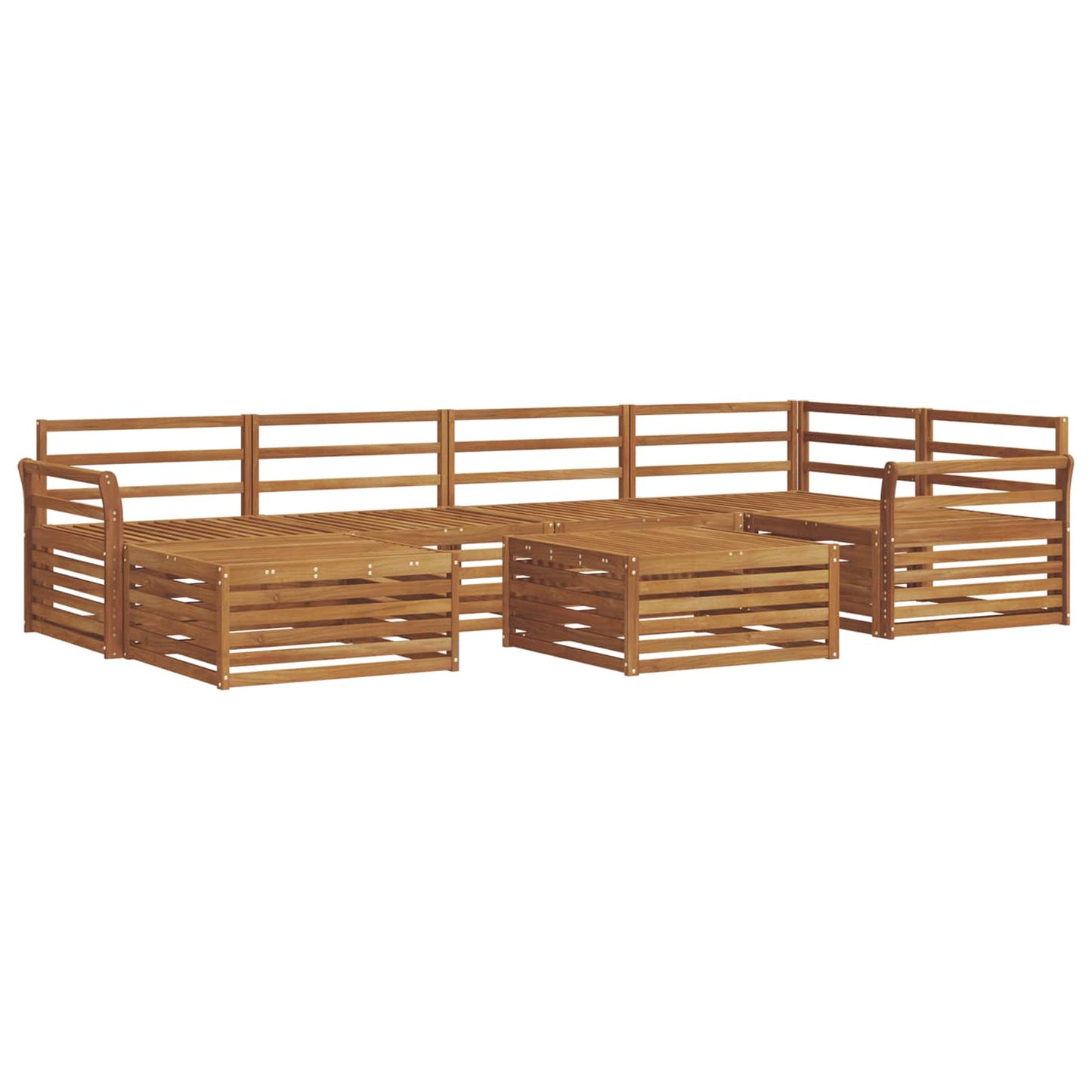 vidaXL Outdoor Sofa Set 7 pcs Natural Solid Acacia Wood