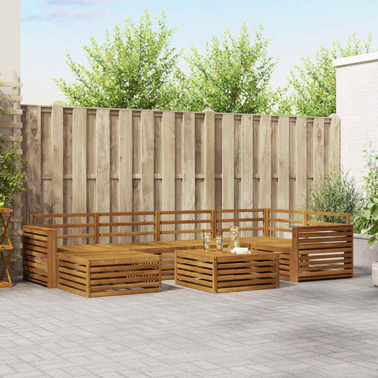 vidaXL Outdoor Sofa Set 7 pcs Natural Solid Acacia Wood