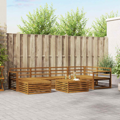 vidaXL Outdoor Sofa Set 7 pcs Natural Solid Acacia Wood