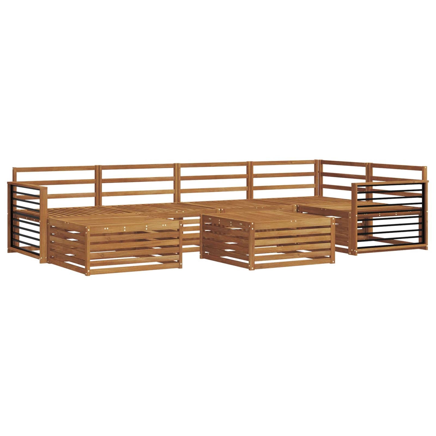 vidaXL Outdoor Sofa Set 7 pcs Natural Solid Acacia Wood