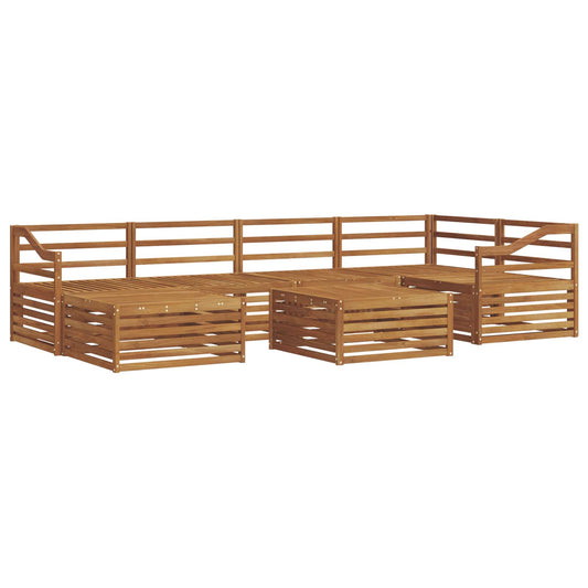 vidaXL Outdoor Sofa Set 7 pcs Natural Solid Acacia Wood