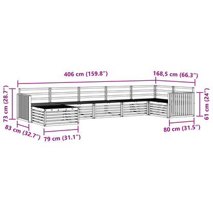 vidaXL Outdoor Sofa Set 7 pcs Natural