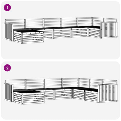 vidaXL Outdoor Sofa Set 7 pcs Natural