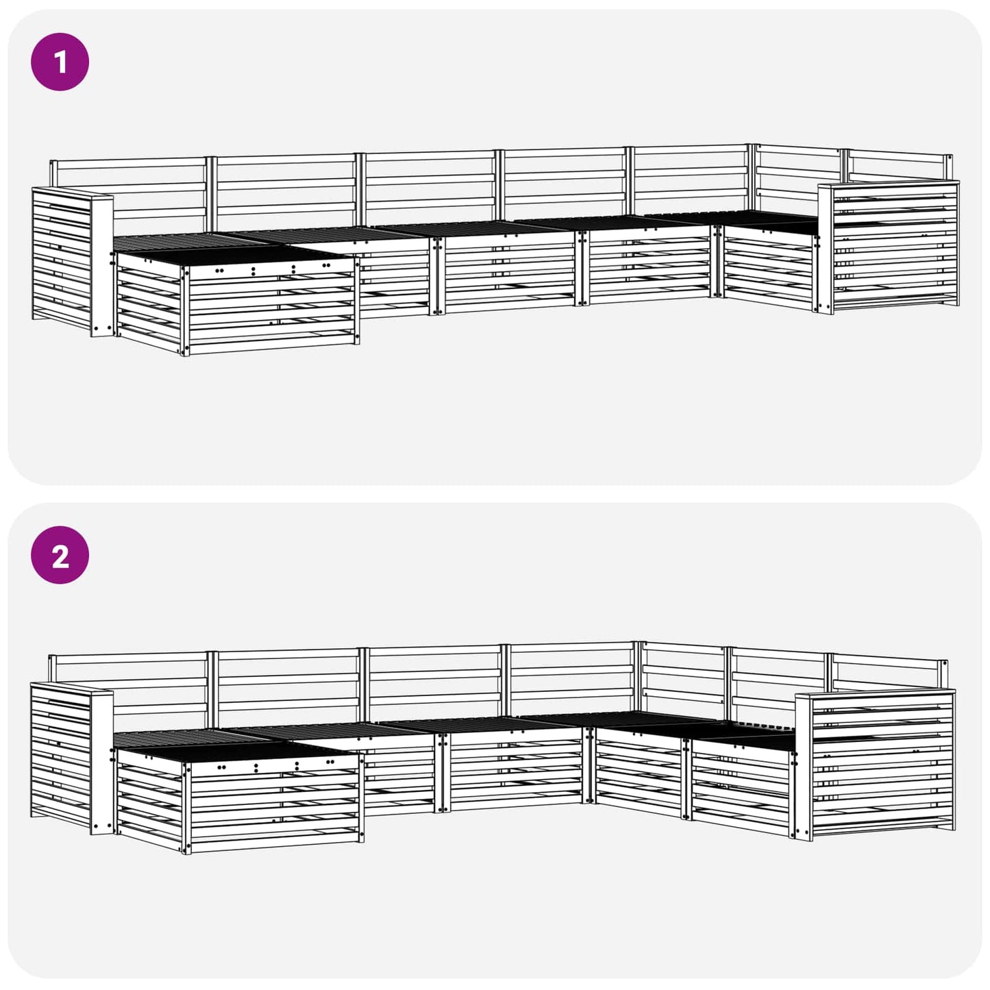 vidaXL Outdoor Sofa Set 7 pcs Natural
