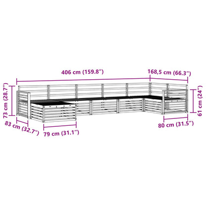 vidaXL Outdoor Sofa Set 7 pcs Natural