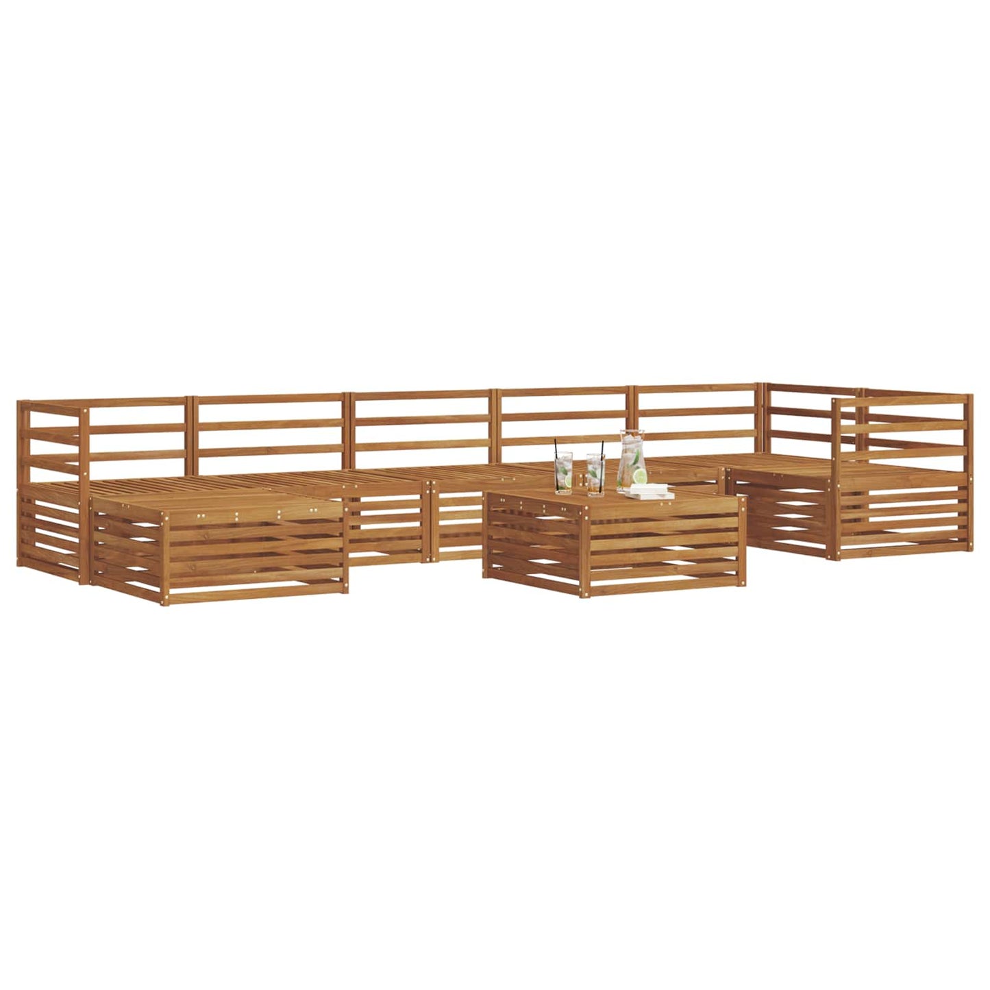 vidaXL Outdoor Sofa Set 8 pcs Natural