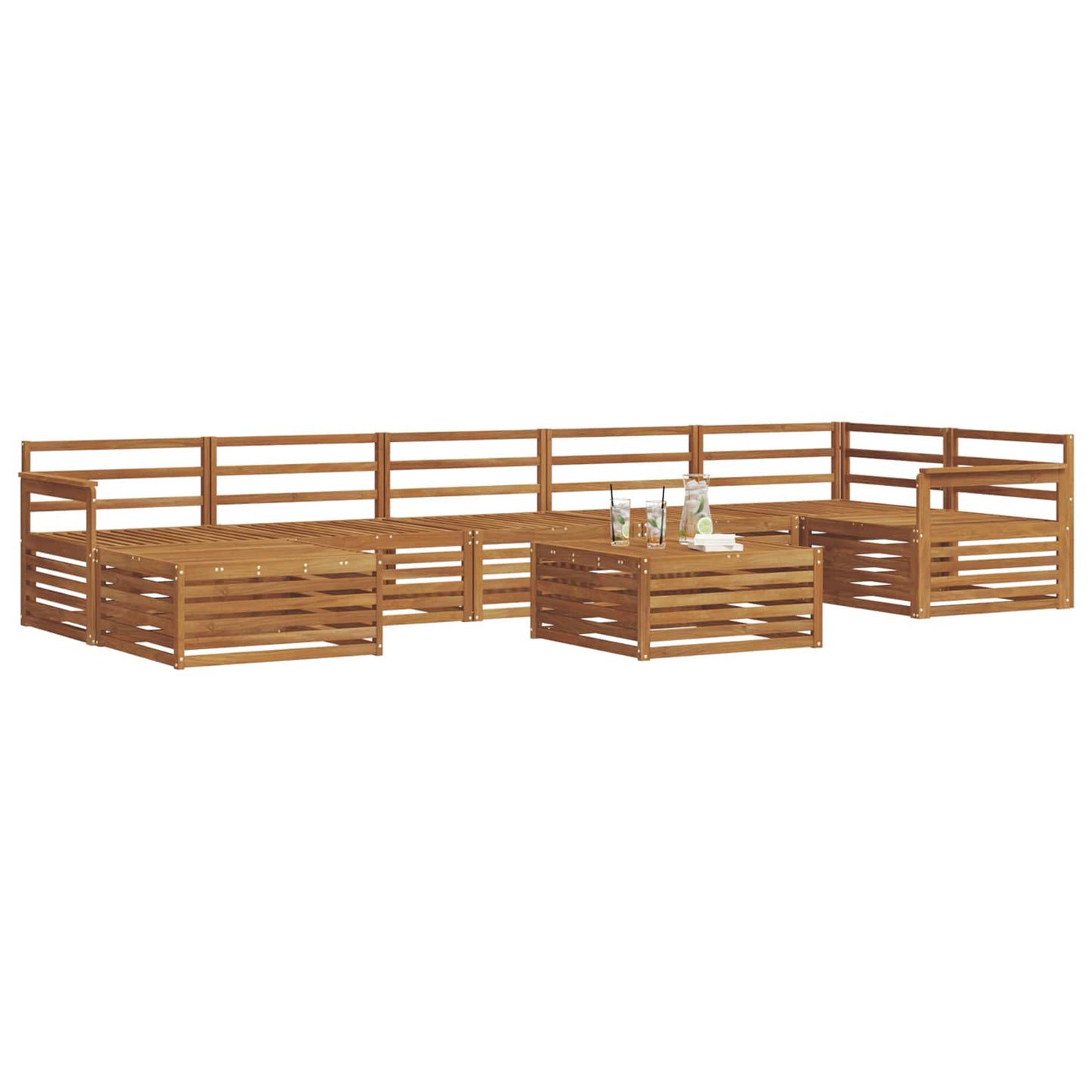 vidaXL Outdoor Sofa Set 8 pcs Natural