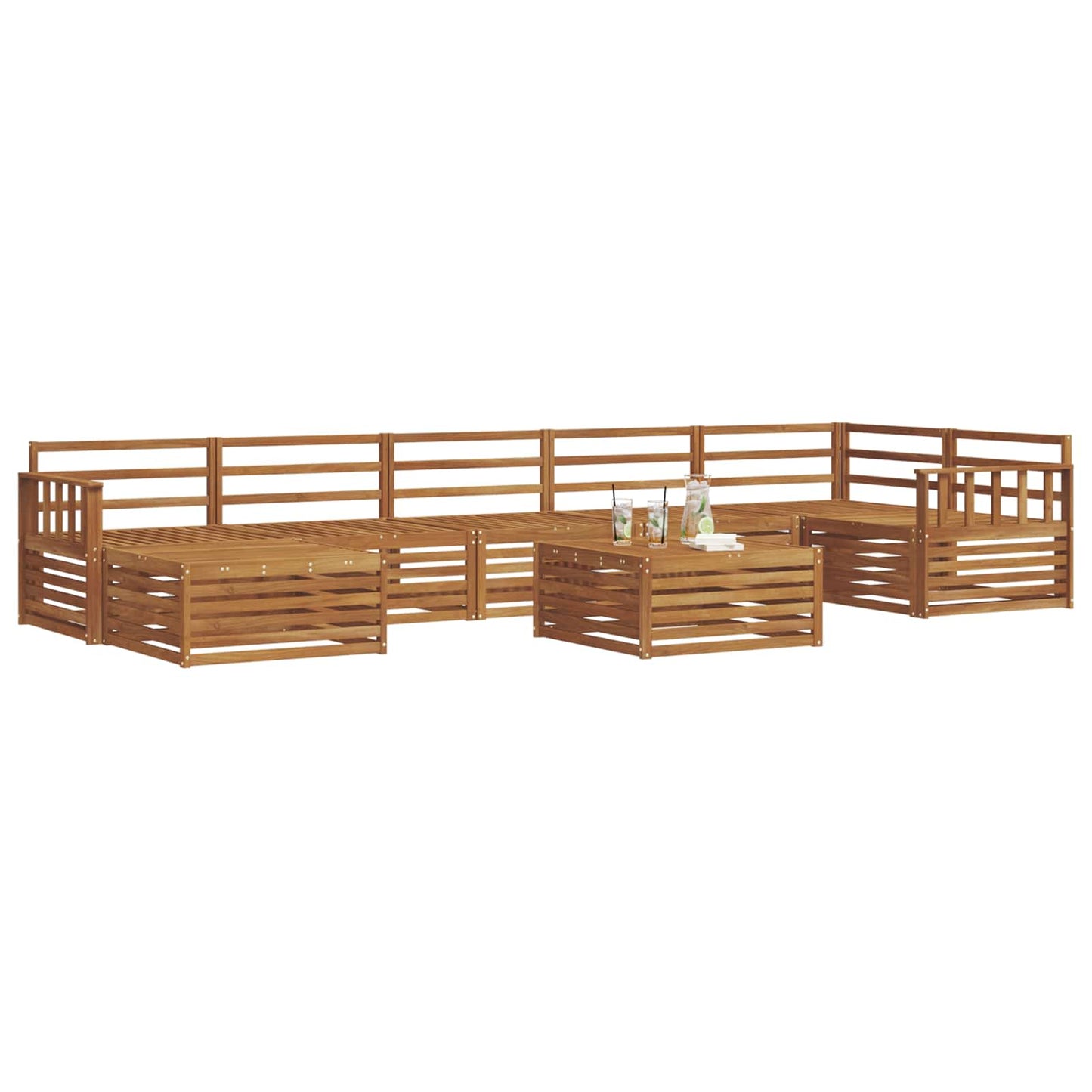vidaXL Outdoor Sofa Set 8 pcs Natural