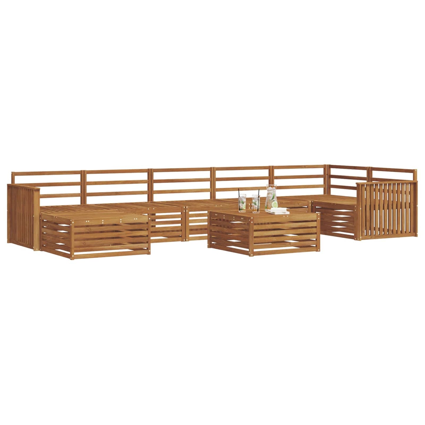 vidaXL Outdoor Sofa Set 8 pcs Natural