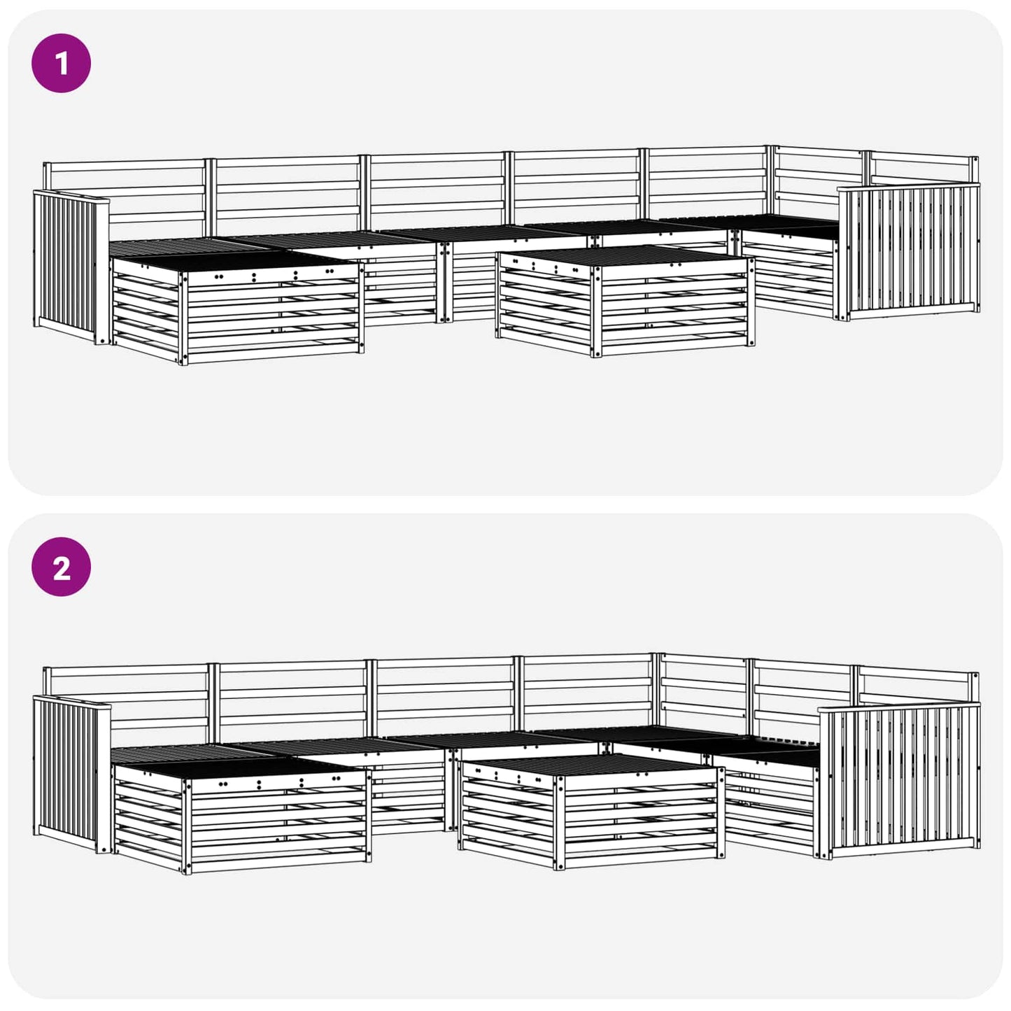 vidaXL Outdoor Sofa Set 8 pcs Natural