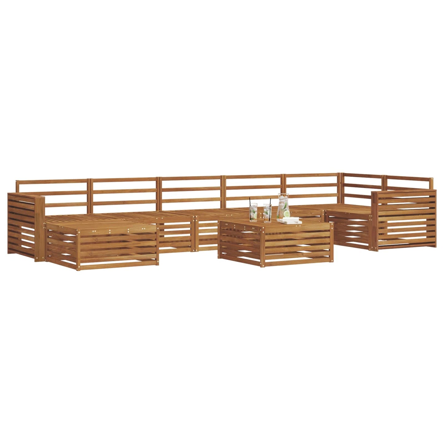 vidaXL Outdoor Sofa Set 8 pcs Natural