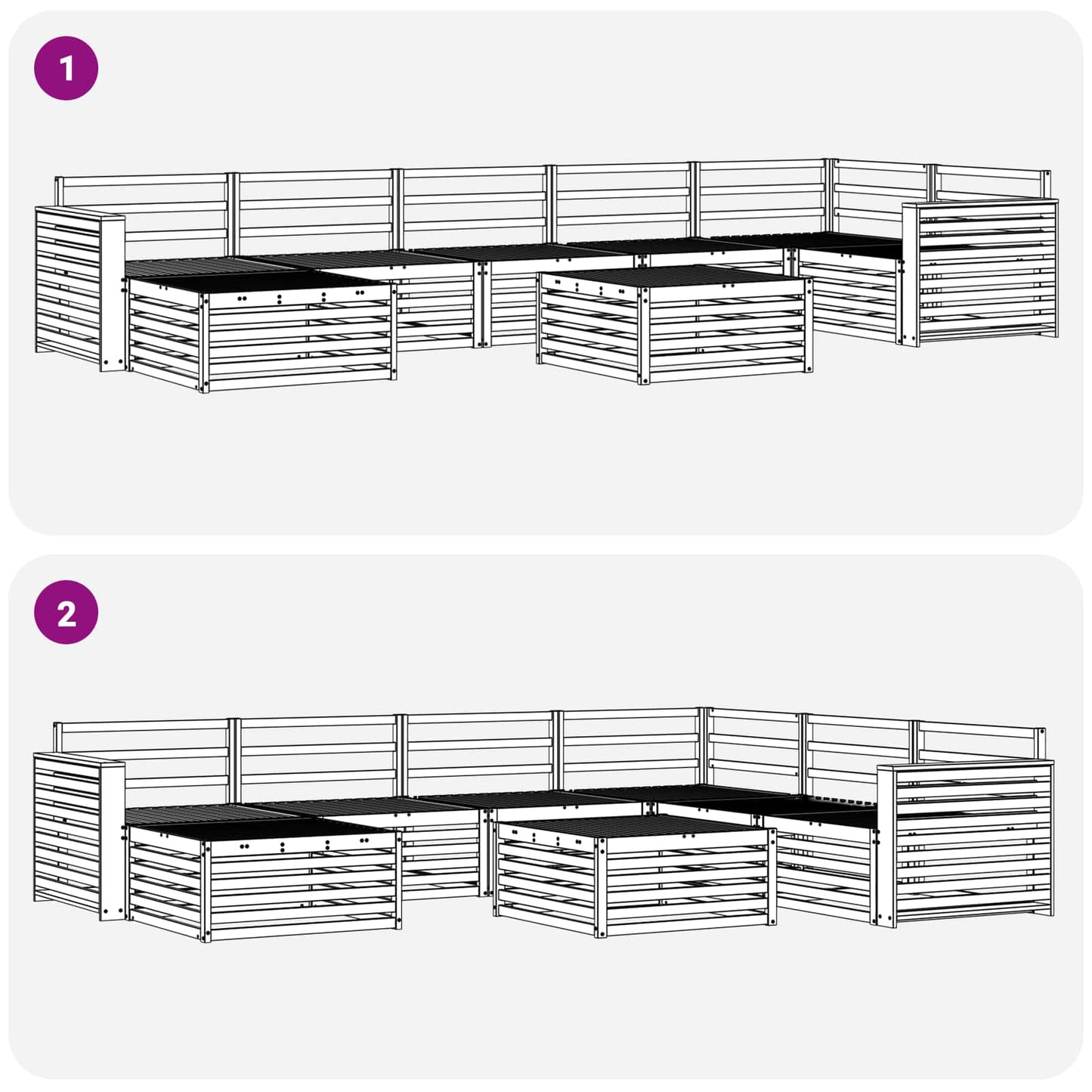 vidaXL Outdoor Sofa Set 8 pcs Natural