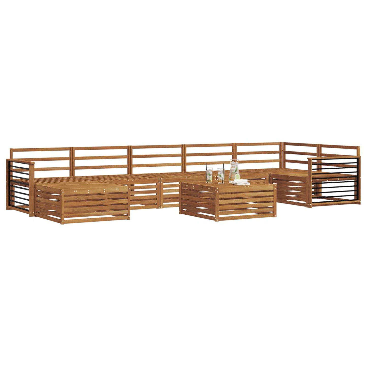 vidaXL Sofa Sets 8 pcs Natural Solid Acacia Wood