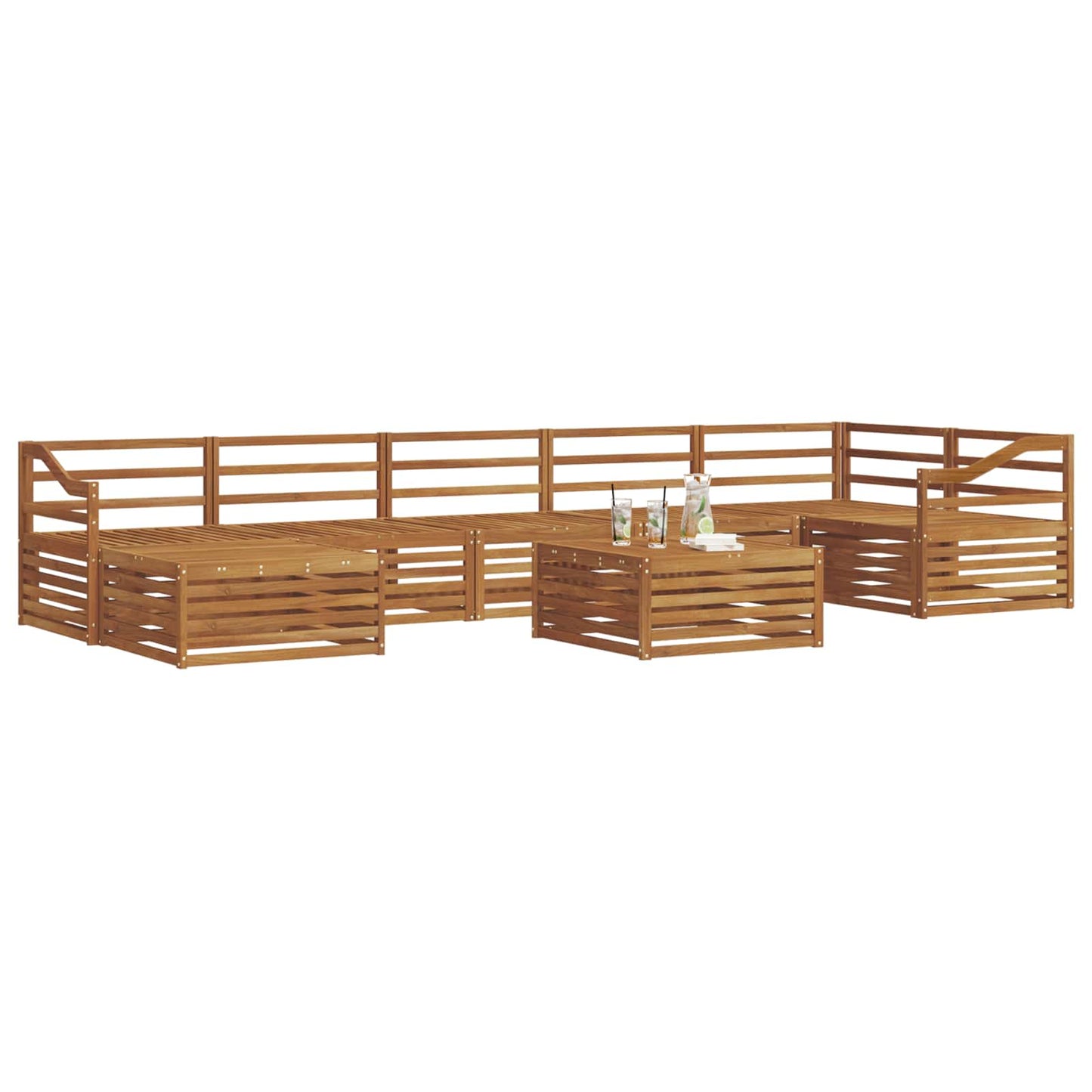 vidaXL Outdoor Sofa Set 8 pcs Natural