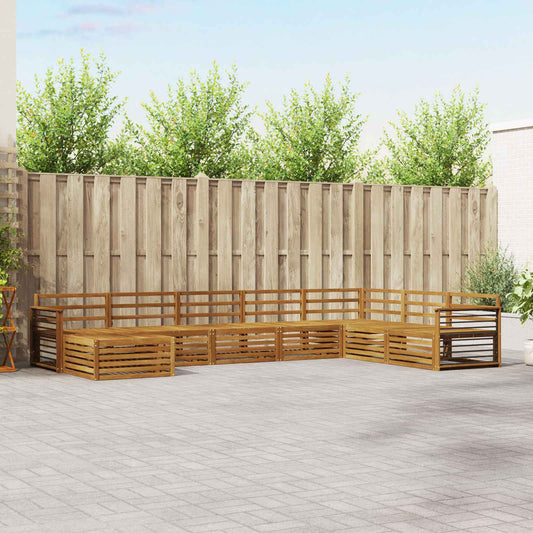 vidaXL Outdoor Sofa Set 8 pcs Natural Solid Acacia Wood
