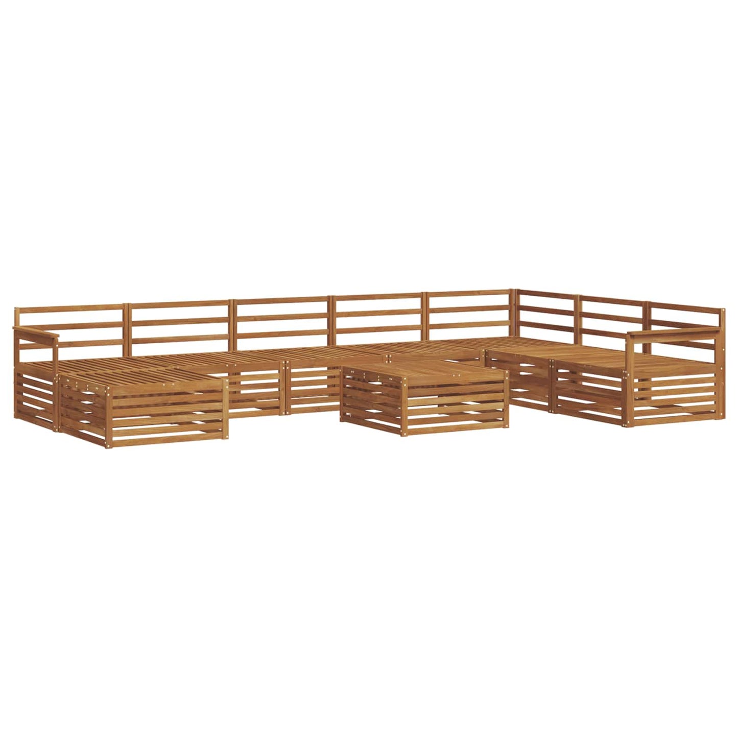 vidaXL Outdoor Sofa Set 9 pcs Natural Solid Acacia Wood