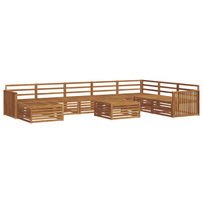 vidaXL Outdoor Sofa Set 9 pcs Natural Solid Acacia Wood