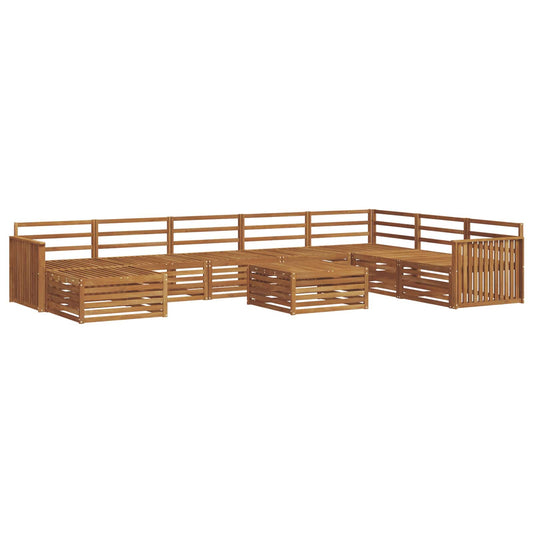 vidaXL Outdoor Sofa Set 9 pcs Natural Solid Acacia Wood