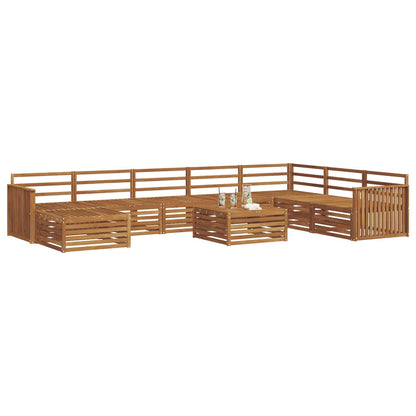 vidaXL Outdoor Sofa Set 9 pcs Natural Solid Acacia Wood