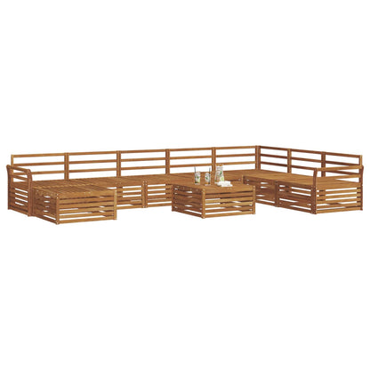 vidaXL Outdoor Sofa Set 9 pcs Natural Solid Acacia Wood